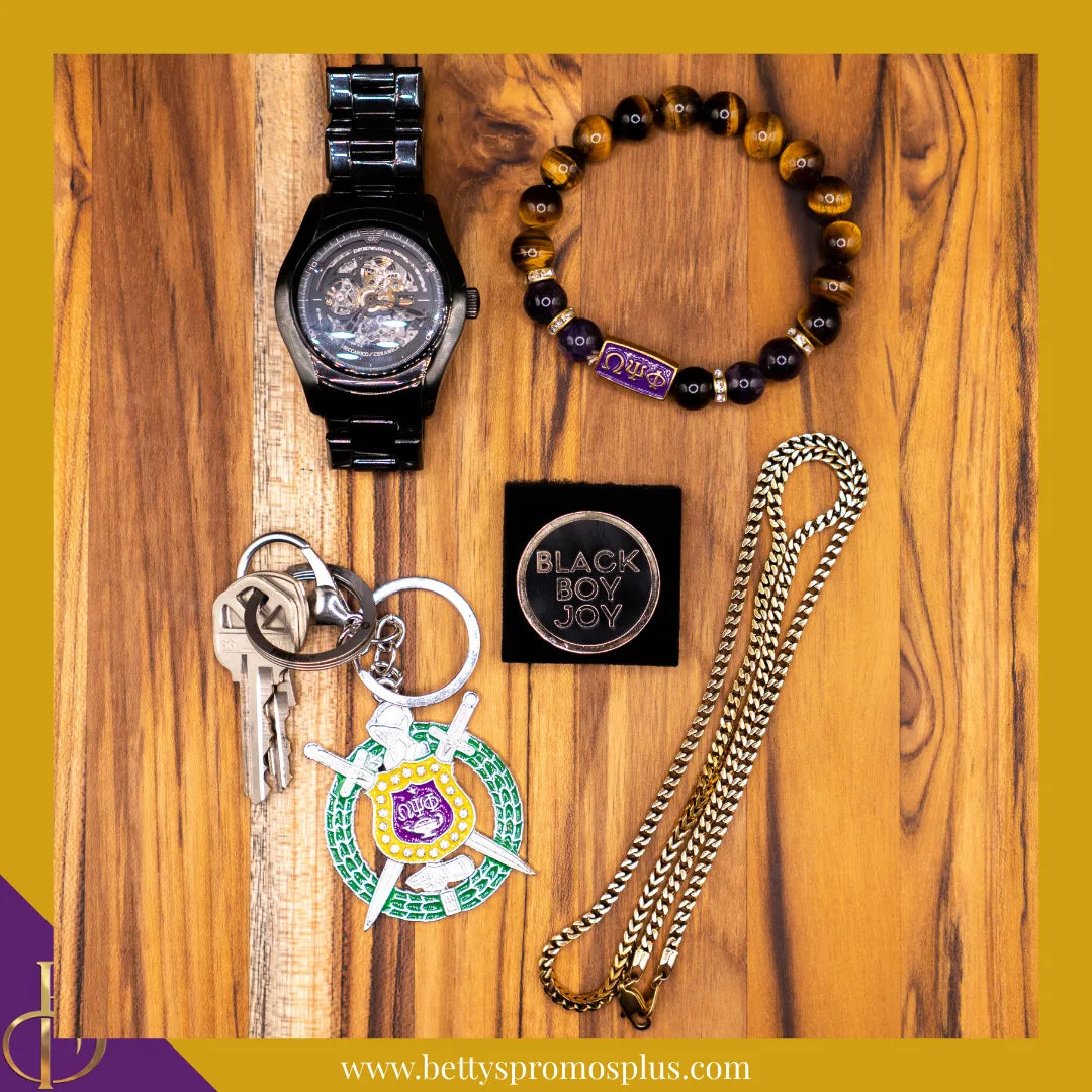 Omega Psi Phi ΩΨΦ Shield Keychain-Omega Psi Phi Paraphernalia-Omega Psi Phi Keychain-Betty's Promos Plus