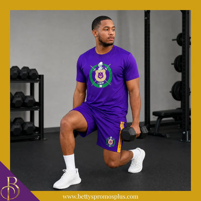 Omega Psi Phi ΩΨΦ Shield Performance Moisture Wicking Screen Printed Workout T-Shirt-Omega Psi Phi Paraphernalia-Omega Psi Phi T-Shirts-Betty's Promos Plus