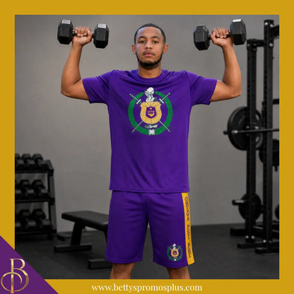 Omega Psi Phi ΩΨΦ Shield Performance Moisture Wicking Screen Printed Workout T-Shirt-Omega Psi Phi Paraphernalia-Omega Psi Phi T-Shirts-Betty's Promos Plus