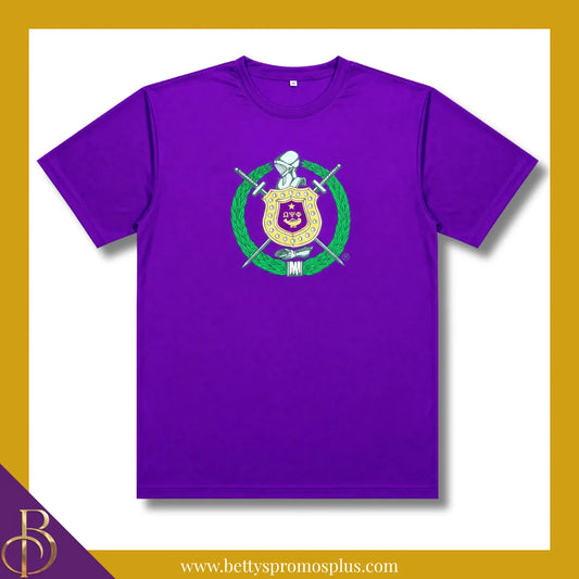 Omega Psi Phi ΩΨΦ Shield Performance Moisture Wicking Screen Printed Workout T-Shirt-Purple-Medium-Omega Psi Phi Paraphernalia-Omega Psi Phi T-Shirts-Betty's Promos Plus