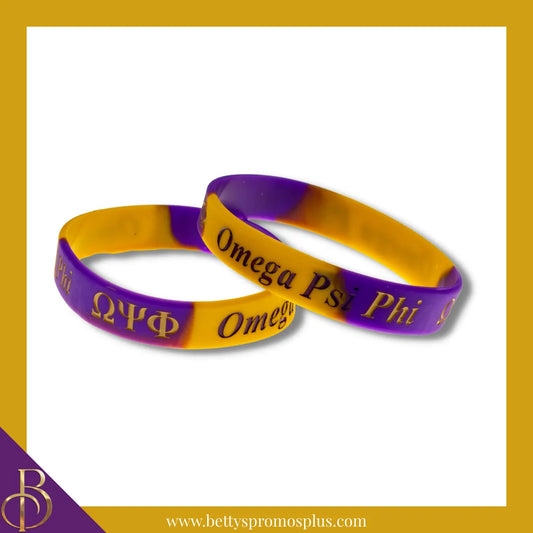 Omega Psi Phi ΩΨΦ Silicone Wristband Rubber Bracelet-Purple-Omega Psi Phi Paraphernalia-Omega Psi Phi Wristband-Betty's Promos Plus