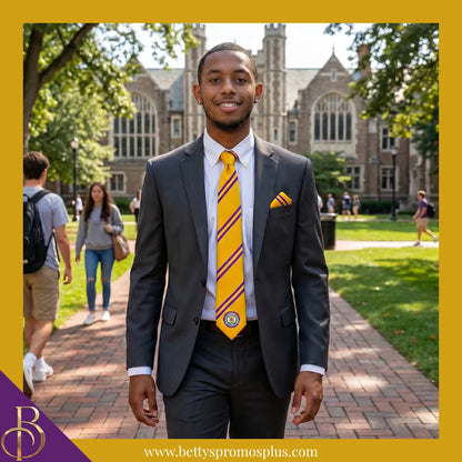 Omega Psi Phi ΩΨΦ Tie and Pocket Square Combo-Omega Psi Phi Paraphernalia-Omega Psi Phi Tie Set-Betty's Promos Plus
