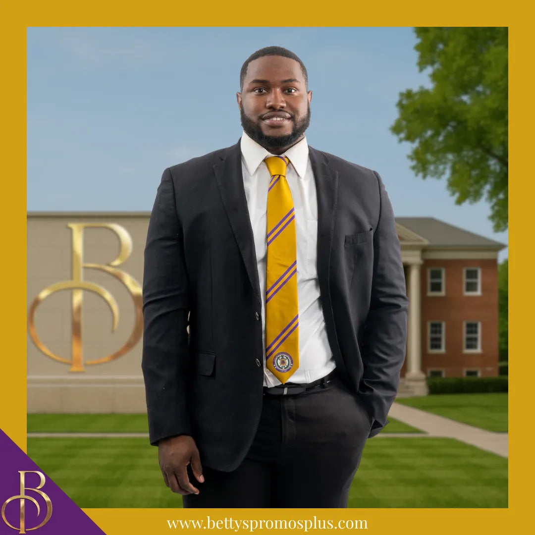 Omega Psi Phi ΩΨΦ Tie and Pocket Square Combo-Omega Psi Phi Paraphernalia-Omega Psi Phi Tie Set-Betty's Promos Plus