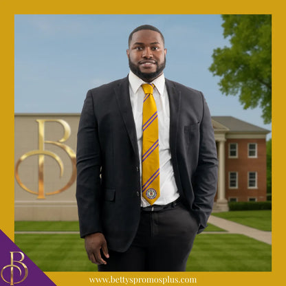Omega Psi Phi ΩΨΦ Tie and Pocket Square Combo-Omega Psi Phi Paraphernalia-Omega Psi Phi Tie Set-Betty's Promos Plus