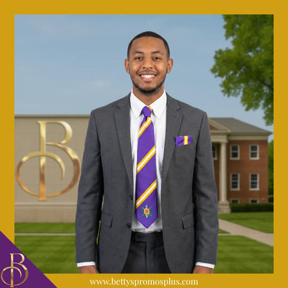 Omega Psi Phi ΩΨΦ Tie and Pocket Square Combo-Omega Psi Phi Paraphernalia-Omega Psi Phi Tie Set-Betty's Promos Plus