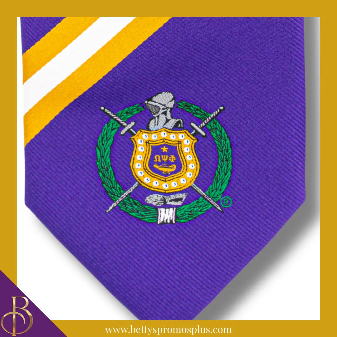 Omega Psi Phi ΩΨΦ Tie and Pocket Square Combo-Omega Psi Phi Paraphernalia-Omega Psi Phi Tie Set-Betty's Promos Plus