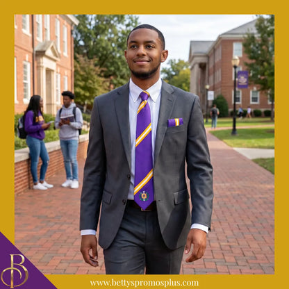 Omega Psi Phi ΩΨΦ Tie and Pocket Square Combo-Omega Psi Phi Paraphernalia-Omega Psi Phi Tie Set-Betty's Promos Plus