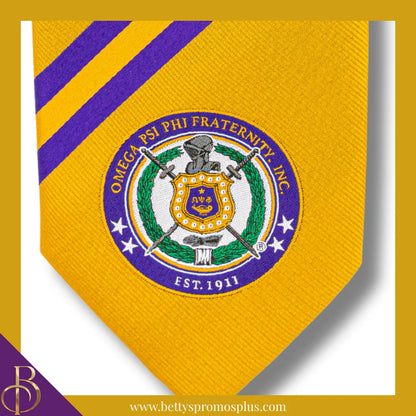 Omega Psi Phi ΩΨΦ Tie and Pocket Square Combo-Omega Psi Phi Paraphernalia-Omega Psi Phi Tie Set-Betty's Promos Plus