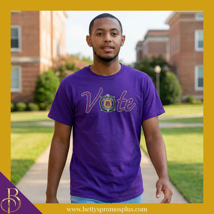 Omega Psi Phi ΩΨΦ VOTE Screen Printed T-Shirt-Omega Psi Phi Paraphernalia-Omega Psi Phi T-Shirts-Betty's Promos Plus