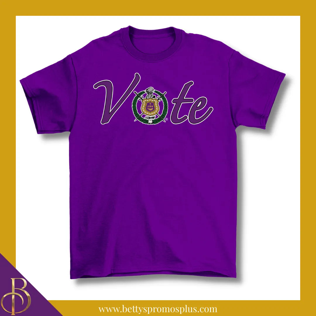 Omega Psi Phi ΩΨΦ VOTE Screen Printed T-Shirt-Omega Psi Phi Paraphernalia-Omega Psi Phi T-Shirts-Betty's Promos Plus