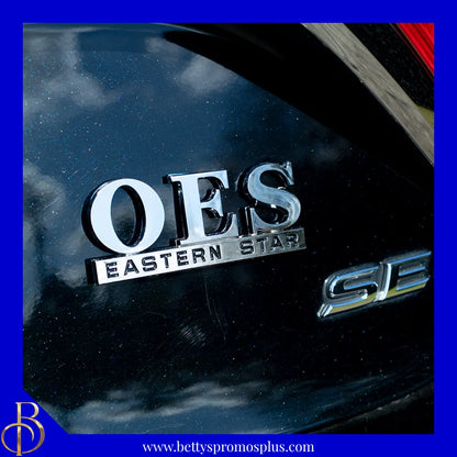 Order of Eastern Star OES Chrome Car Badge Auto Emblem Sticker Decal-Order of Eastern Star Paraphernalia-Order of Eastern Star Accessories-Betty's Promos Plus