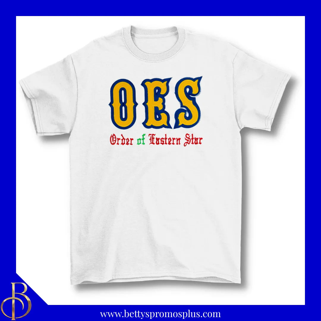 Order of Eastern Star OES Double Stitched Embroidered T-Shirt-Order of Eastern Star Paraphernalia-Order of Eastern Star T-Shirts-Betty's Promos Plus