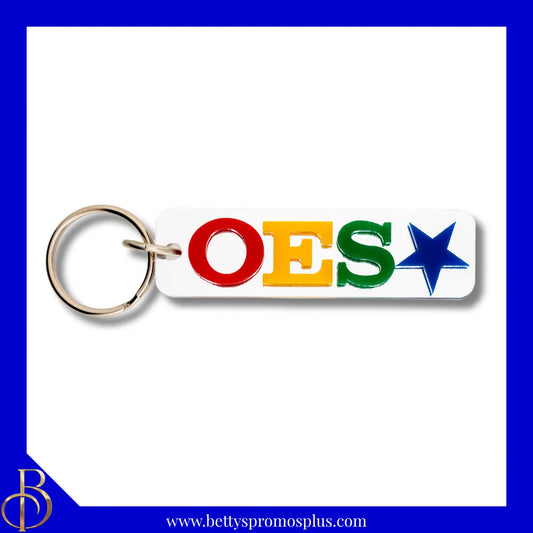 Order of Eastern Star OES Horizontal Acrylic Keychain-Order of Eastern Star Paraphernalia-Order of Eastern Star Keychain-Betty's Promos Plus
