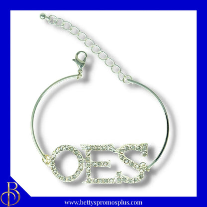 Order of Eastern Star OES Letters Rhinestone Crystal Bracelet-Order of Eastern Star Paraphernalia-Order of Eastern Star Bracelet-Betty's Promos Plus