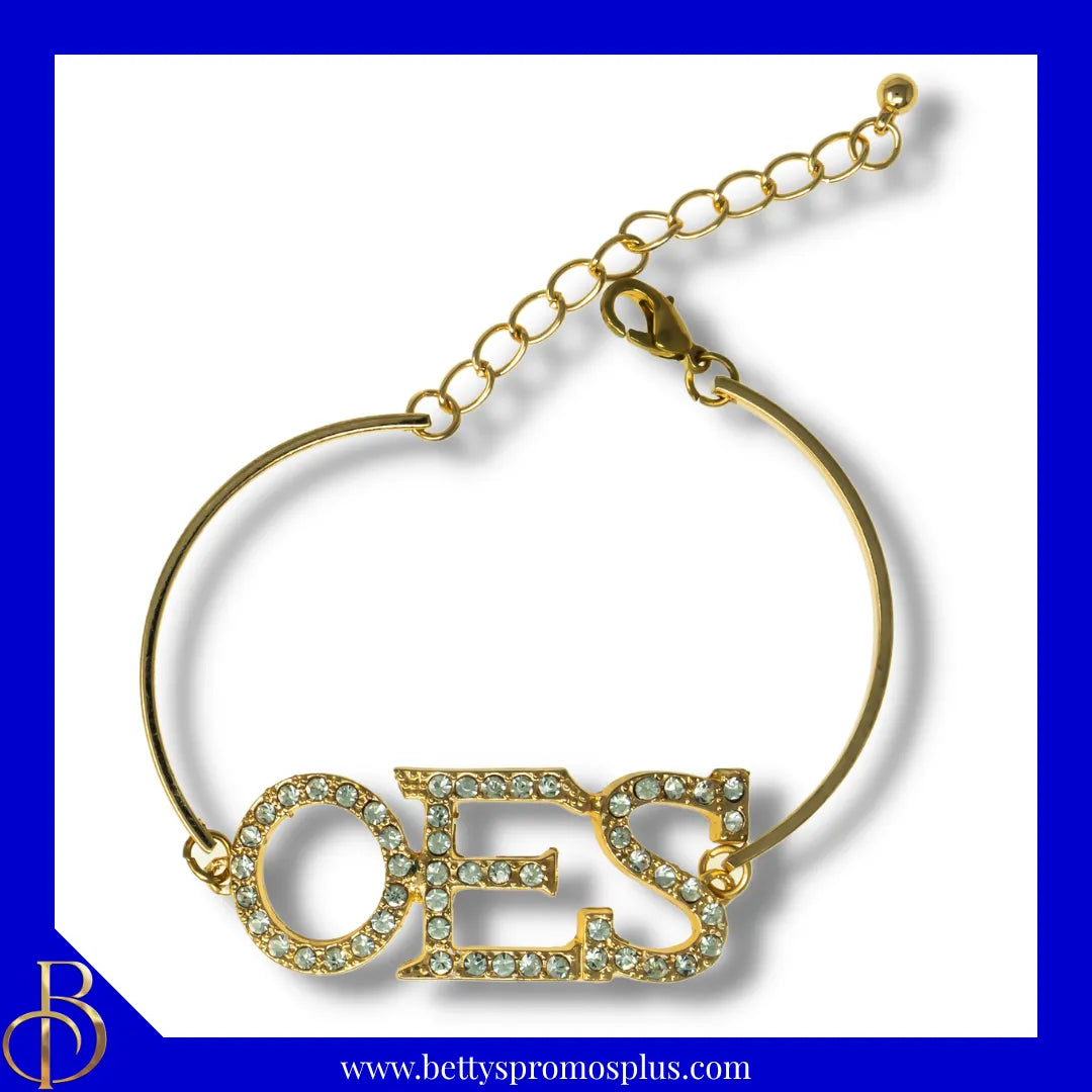 Order of Eastern Star OES Letters Rhinestone Crystal Bracelet-Order of Eastern Star Paraphernalia-Order of Eastern Star Bracelet-Betty's Promos Plus