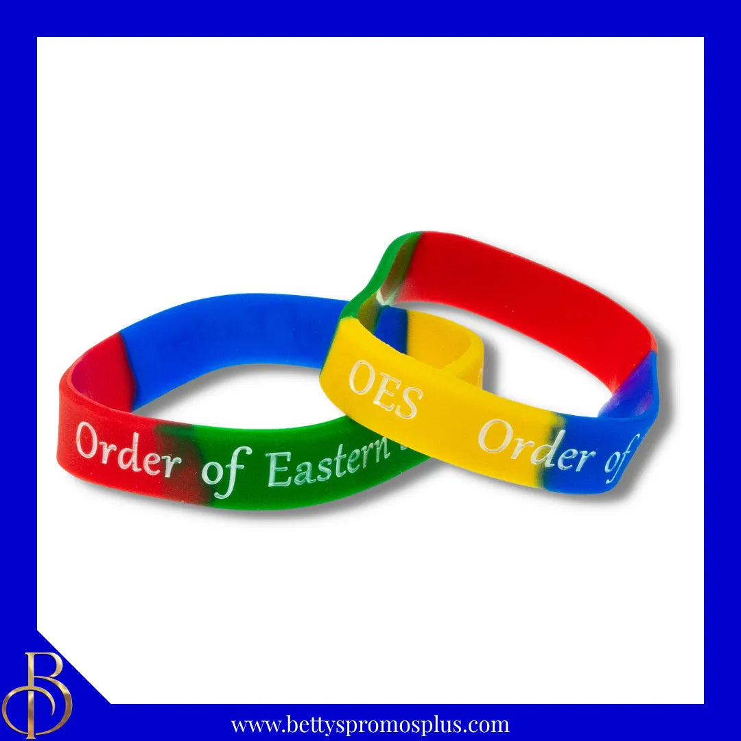 Order of Eastern Star OES Silicone Wristband Rubber Bracelet-Order of Eastern Star Paraphernalia-Order of Eastern Star Wristband-Betty's Promos Plus