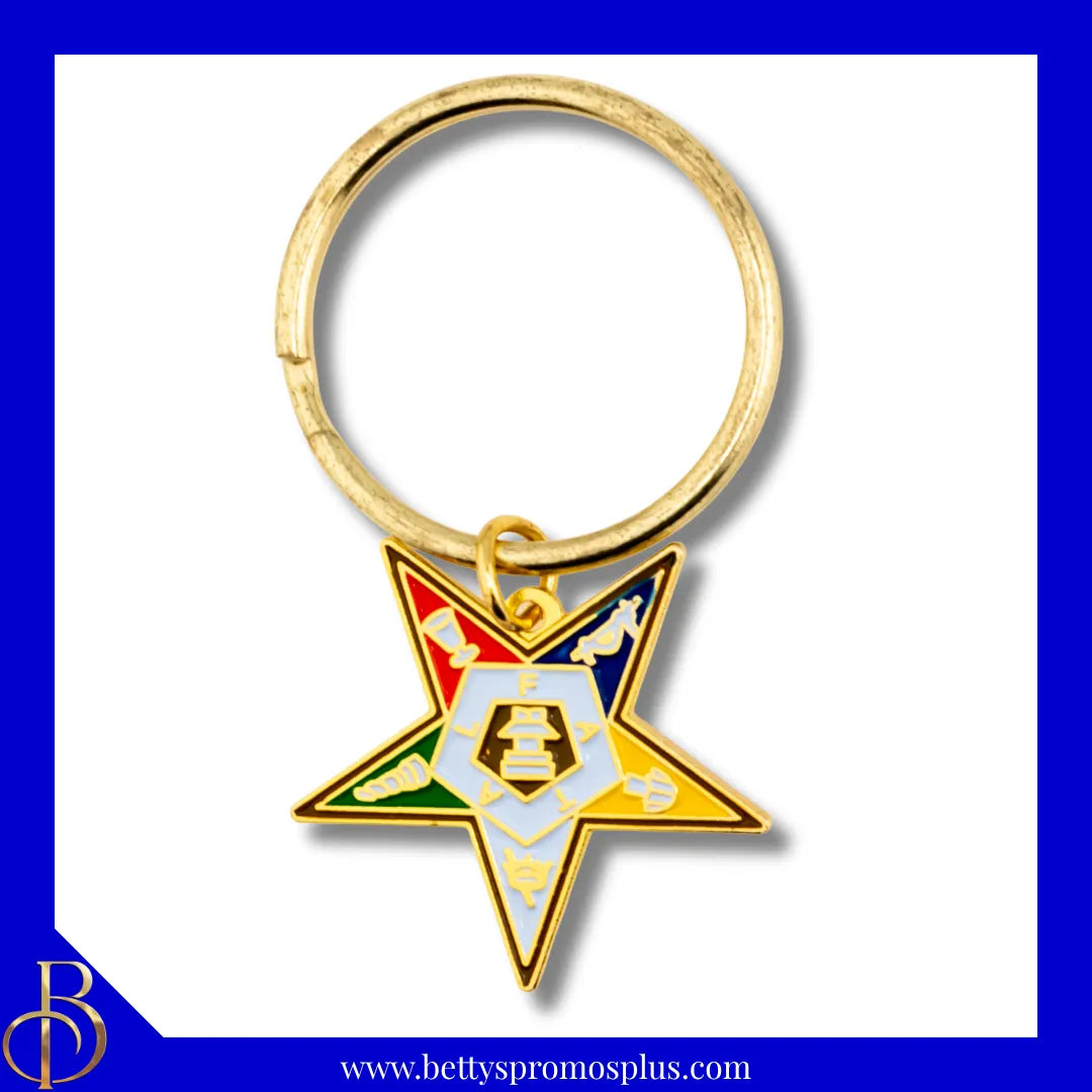 Order of Eastern Star "OES Star" Metal Keychain-Order of Eastern Star Paraphernalia-Order of Eastern Star Keychain-Betty's Promos Plus