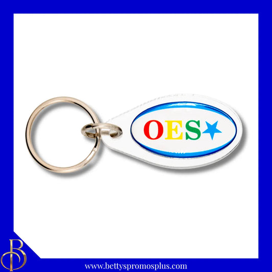 Order of Eastern Star Oval Acrylic Keychain-Order of Eastern Star Paraphernalia-Order of Eastern Star Keychain-Betty's Promos Plus