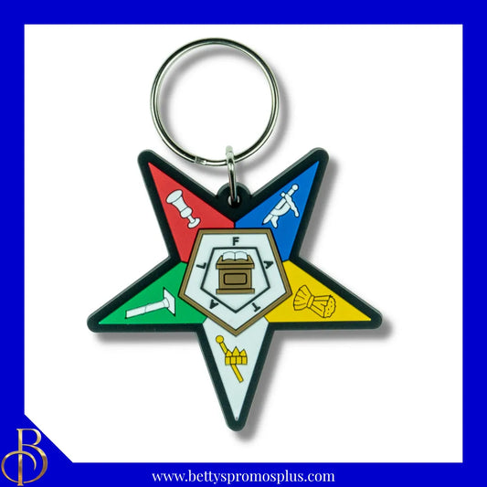 Order of Eastern Star PVC Crest Keychain-Order of Eastern Star Paraphernalia-Order of Eastern Star Keychain-Betty's Promos Plus