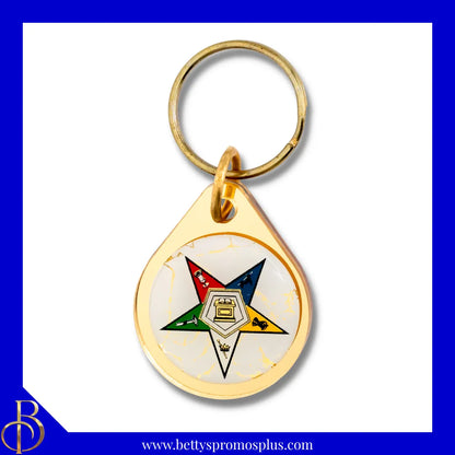 Order of Eastern Star Shield Circular Acrylic Keychain-Order of Eastern Star Paraphernalia-Order of Eastern Star Keychain-Betty's Promos Plus