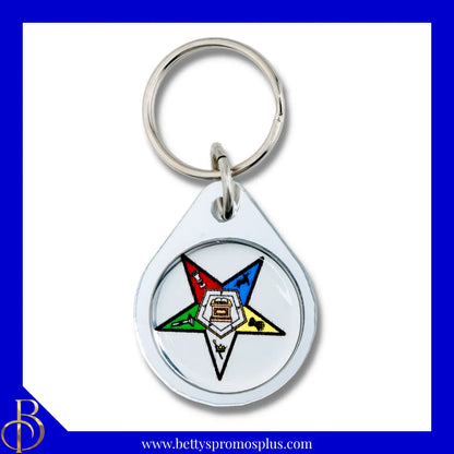 Order of Eastern Star Shield Circular Acrylic Keychain-Order of Eastern Star Paraphernalia-Order of Eastern Star Keychain-Betty's Promos Plus