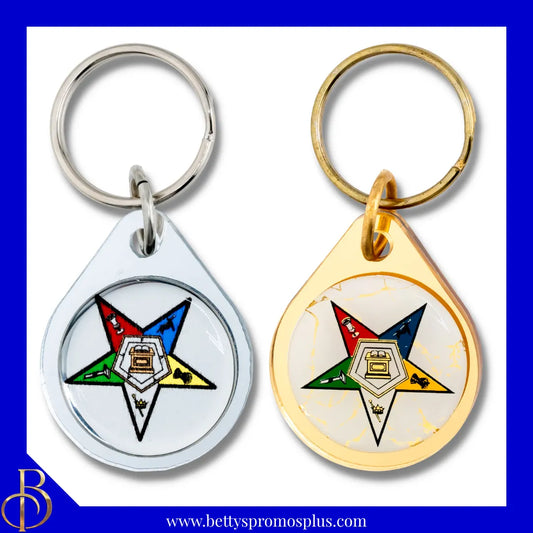 Order of Eastern Star Shield Circular Acrylic Keychain-Order of Eastern Star Paraphernalia-Order of Eastern Star Keychain-Betty's Promos Plus
