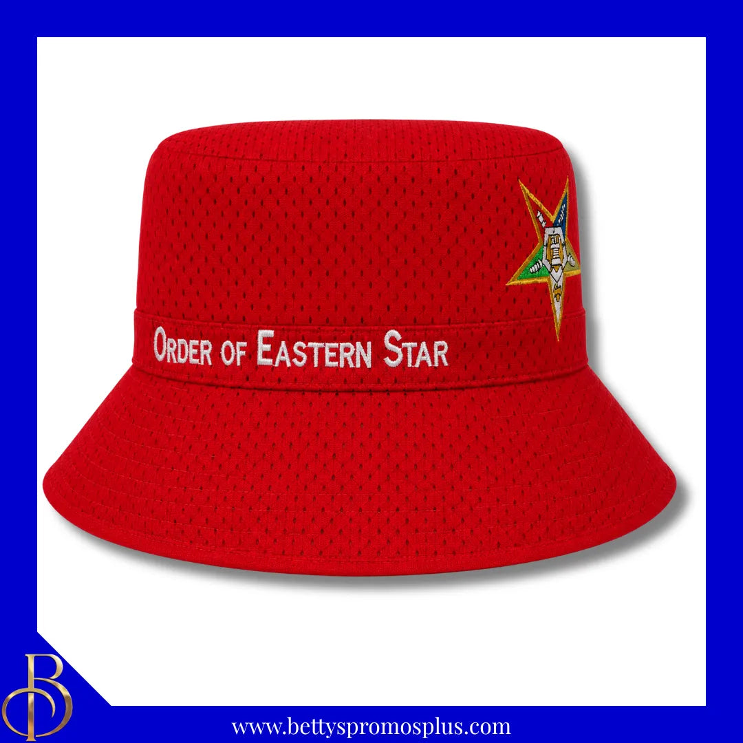 Order of Eastern Star Shield Embroidered Bucket Hat-Order of Eastern Star Paraphernalia-Order of Eastern Star Hats-Betty's Promos Plus
