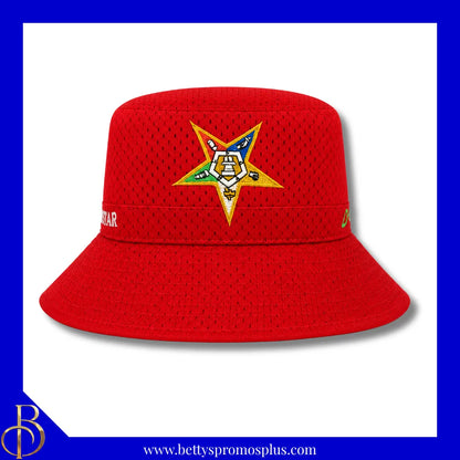 Order of Eastern Star Shield Embroidered Bucket Hat-Red-Small - 58cm-Order of Eastern Star Paraphernalia-Order of Eastern Star Hats-Betty's Promos Plus