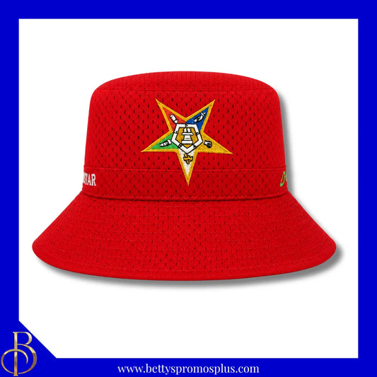 Order of Eastern Star Shield Embroidered Bucket Hat-Red-Small - 58cm-Order of Eastern Star Paraphernalia-Order of Eastern Star Hats-Betty's Promos Plus