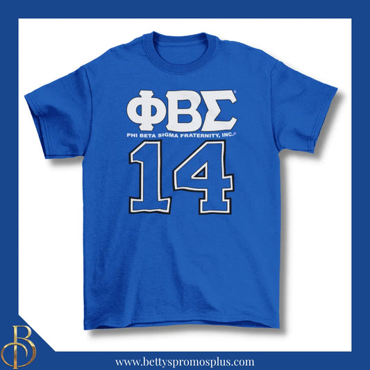 Phi Beta Sigma ΦΒΣ 14 Screen Printed T-Shirt-Blue-Small-Phi Beta Sigma Paraphernalia-Phi Beta Sigma T-Shirts-Betty's Promos Plus