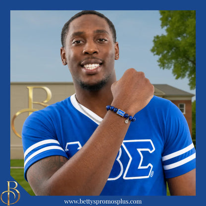 Phi Beta Sigma ΦΒΣ 1914 Blue Beaded Bracelet-Phi Beta Sigma Paraphernalia-Phi Beta Sigma Bracelet-Betty's Promos Plus