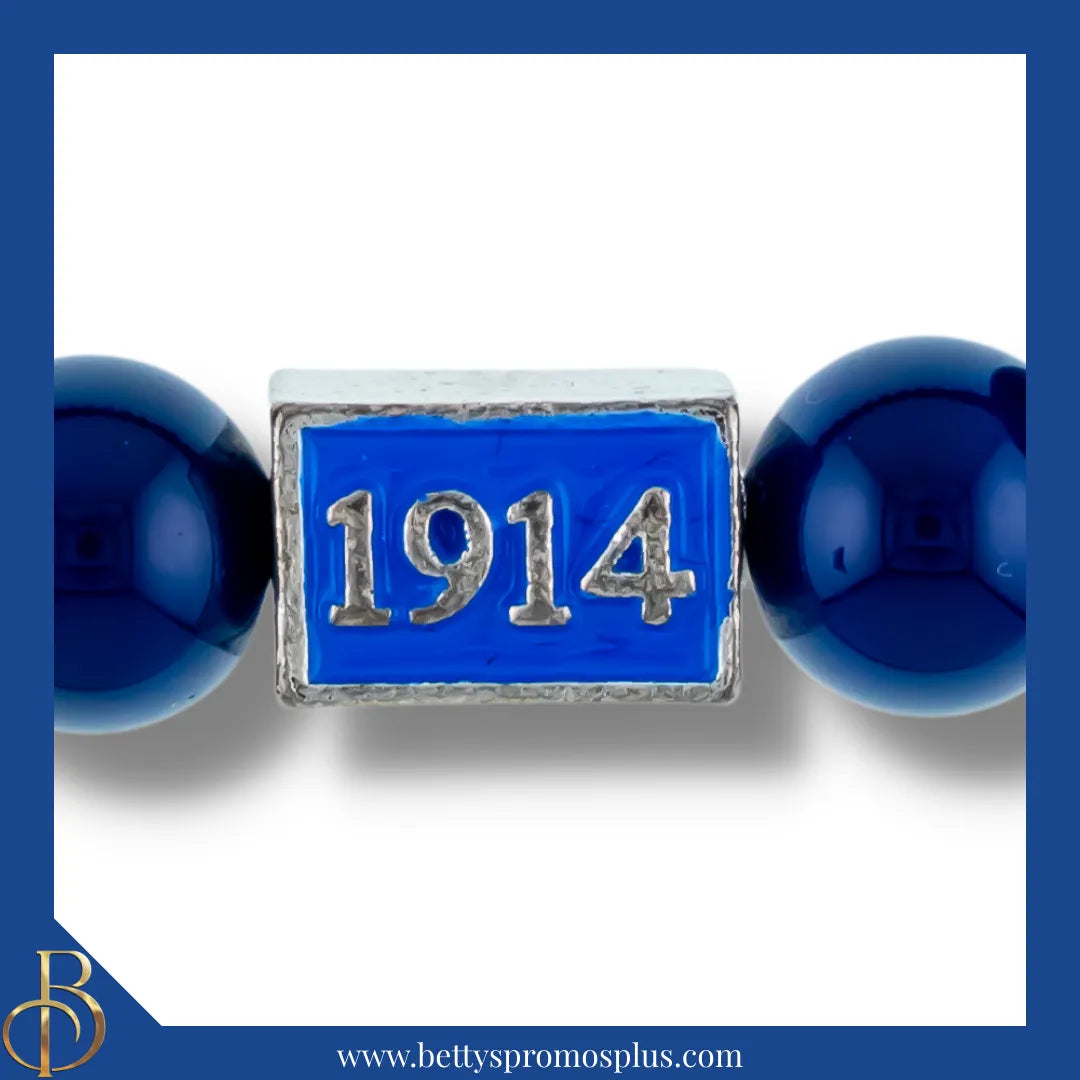Phi Beta Sigma ΦΒΣ 1914 Blue Beaded Bracelet-Phi Beta Sigma Paraphernalia-Phi Beta Sigma Bracelet-Betty's Promos Plus