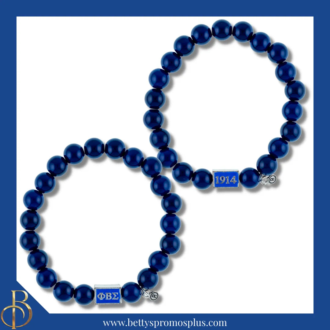 Phi Beta Sigma ΦΒΣ 1914 Blue Beaded Bracelet-Phi Beta Sigma Paraphernalia-Phi Beta Sigma Bracelet-Betty's Promos Plus