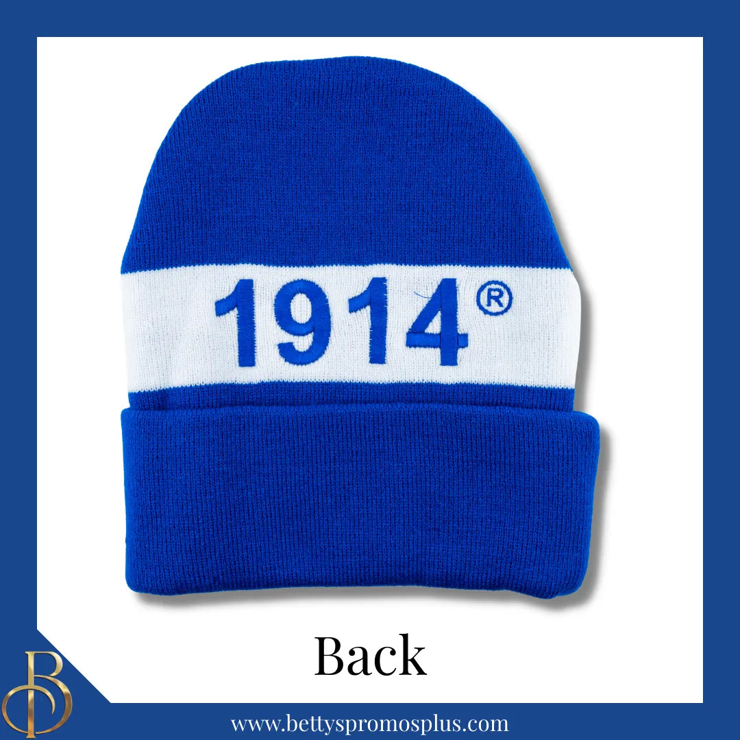 Phi Beta Sigma ΦΒΣ 1914 Embroidered Shield Knit Crest Beanie-Phi Beta Sigma Paraphernalia-Phi Beta Sigma Hats-Betty's Promos Plus