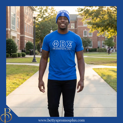 Phi Beta Sigma ΦΒΣ 1914 Embroidered Shield Knit Crest Beanie-Phi Beta Sigma Paraphernalia-Phi Beta Sigma Hats-Betty's Promos Plus