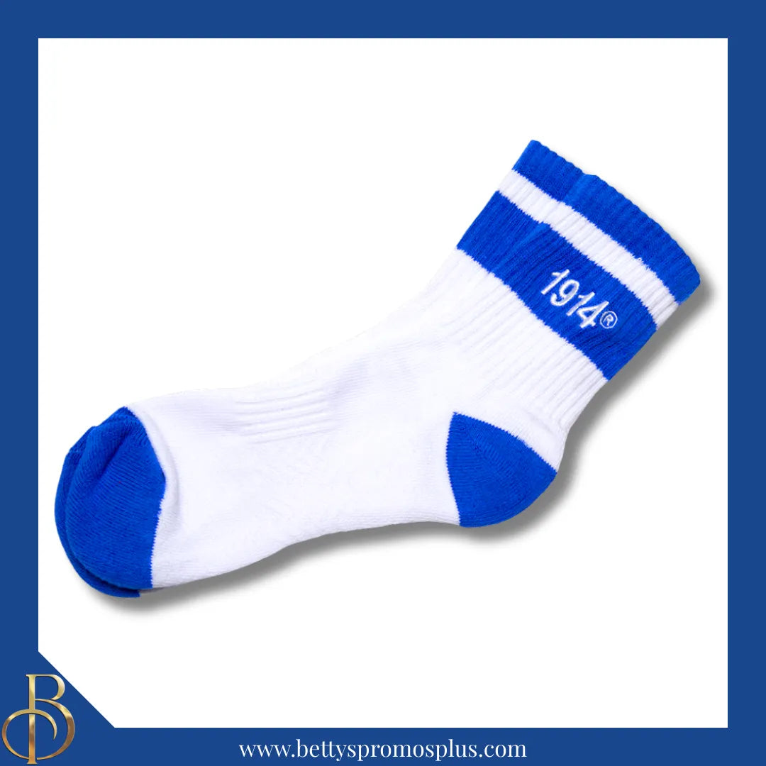Phi Beta Sigma ΦΒΣ 1914 Quarter Socks-White-Phi Beta Sigma Paraphernalia-Phi Beta Sigma Socks-Betty's Promos Plus