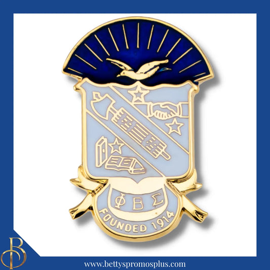 Phi Beta Sigma ΦΒΣ 3D Color Shield Greek Fraternity Lapel Pin-White-Phi Beta Sigma Paraphernalia-Phi Beta Sigma Lapel Pin-Betty's Promos Plus
