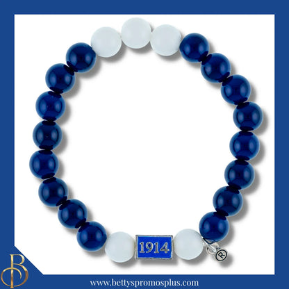 Phi Beta Sigma ΦΒΣ Blue & White Beaded Bracelet-Blue-Phi Beta Sigma Paraphernalia-Phi Beta Sigma Bracelet-Betty's Promos Plus