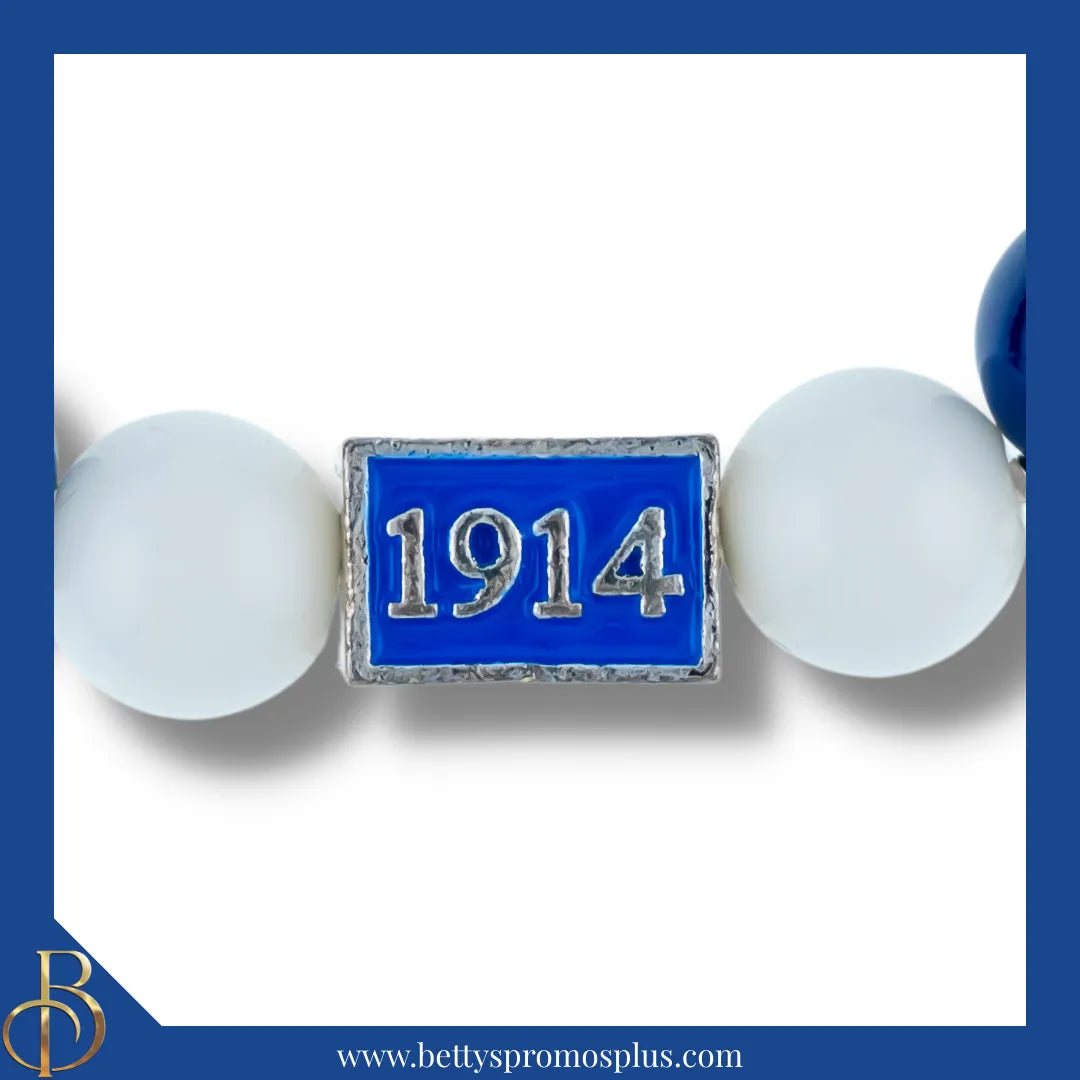 Phi Beta Sigma ΦΒΣ Blue & White Beaded Bracelet-Phi Beta Sigma Paraphernalia-Phi Beta Sigma Bracelet-Betty's Promos Plus