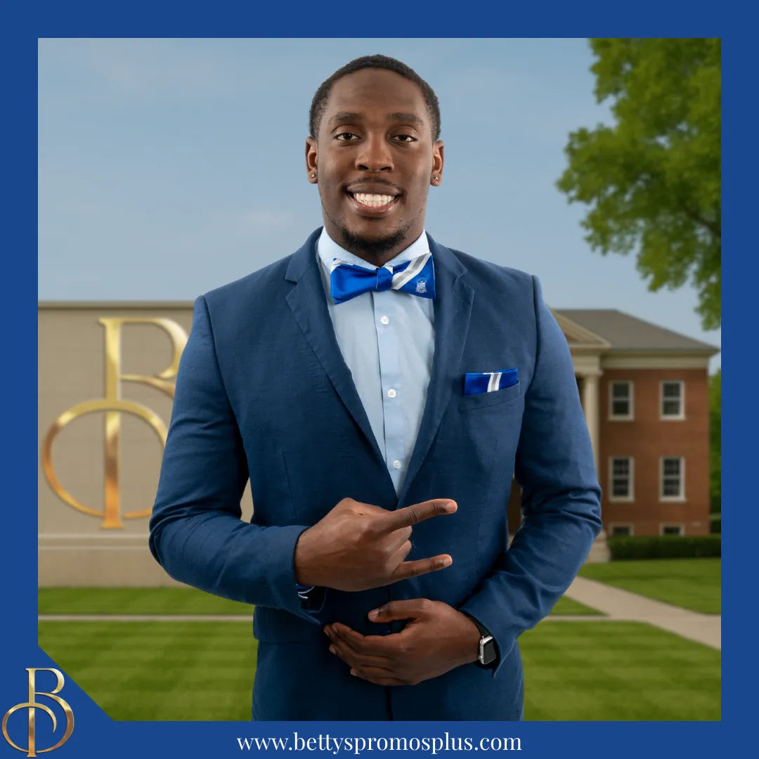 Phi Beta Sigma ΦΒΣ Bow Tie and Pocket Square Combo-Phi Beta Sigma Paraphernalia-Phi Beta Sigma Bow Tie Set-Betty's Promos Plus