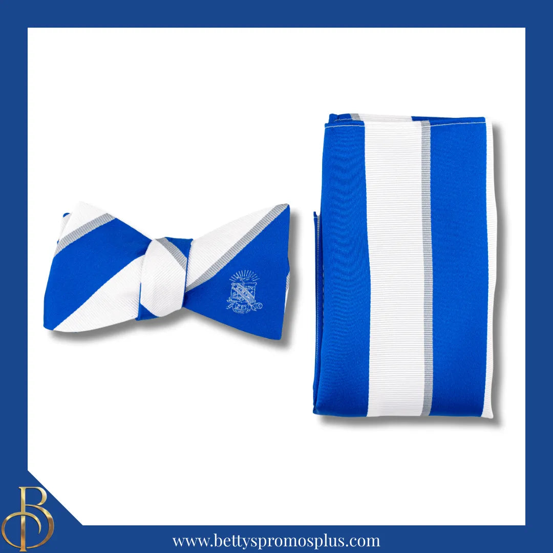 Phi Beta Sigma ΦΒΣ Bow Tie and Pocket Square Combo-Phi Beta Sigma Paraphernalia-Phi Beta Sigma Bow Tie Set-Betty's Promos Plus