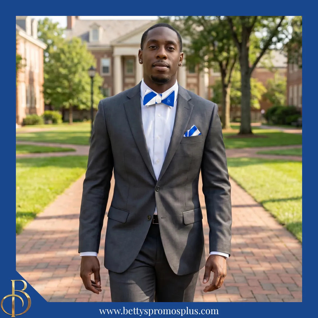 Phi Beta Sigma ΦΒΣ Bow Tie and Pocket Square Combo-Phi Beta Sigma Paraphernalia-Phi Beta Sigma Bow Tie Set-Betty's Promos Plus