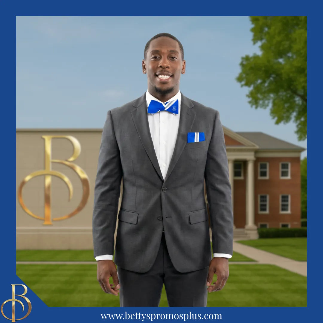 Phi Beta Sigma ΦΒΣ Bow Tie and Pocket Square Combo-Phi Beta Sigma Paraphernalia-Phi Beta Sigma Bow Tie Set-Betty's Promos Plus