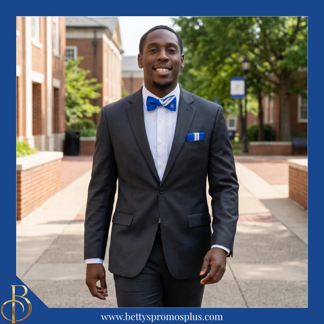 Phi Beta Sigma ΦΒΣ Bow Tie and Pocket Square Combo-Phi Beta Sigma Paraphernalia-Phi Beta Sigma Bow Tie Set-Betty's Promos Plus