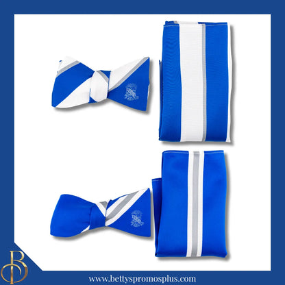 Phi Beta Sigma ΦΒΣ Bow Tie and Pocket Square Combo-Phi Beta Sigma Paraphernalia-Phi Beta Sigma Bow Tie Set-Betty's Promos Plus
