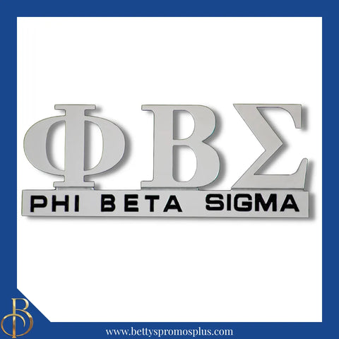 Phi Beta Sigma ΦΒΣ Chrome Car Badge Auto Emblem Sticker Decal-Silver-Phi Beta Sigma Paraphernalia-Phi Beta Sigma Auto Decal-Betty's Promos Plus