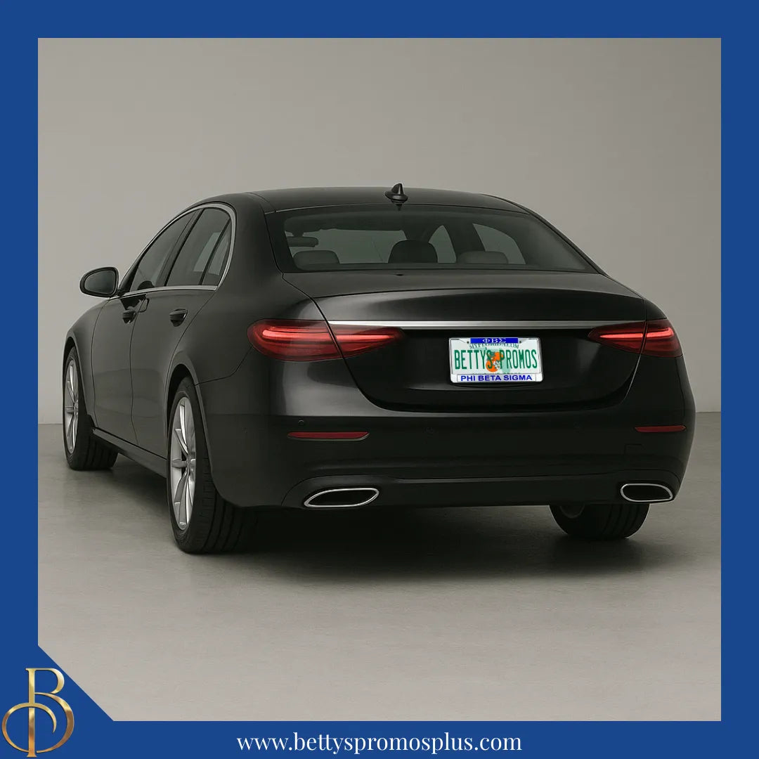 Phi Beta Sigma ΦΒΣ Chrome Laser Engraved Mirrored Acrylic License Plate Frame-Phi Beta Sigma Paraphernalia-Phi Beta Sigma Auto Tag Frame-Betty's Promos Plus