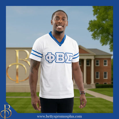 Phi Beta Sigma ΦΒΣ Double Stitched Appliqué Embroidered Jersey T-Shirt-Phi Beta Sigma Paraphernalia-Phi Beta Sigma T-Shirts-Betty's Promos Plus