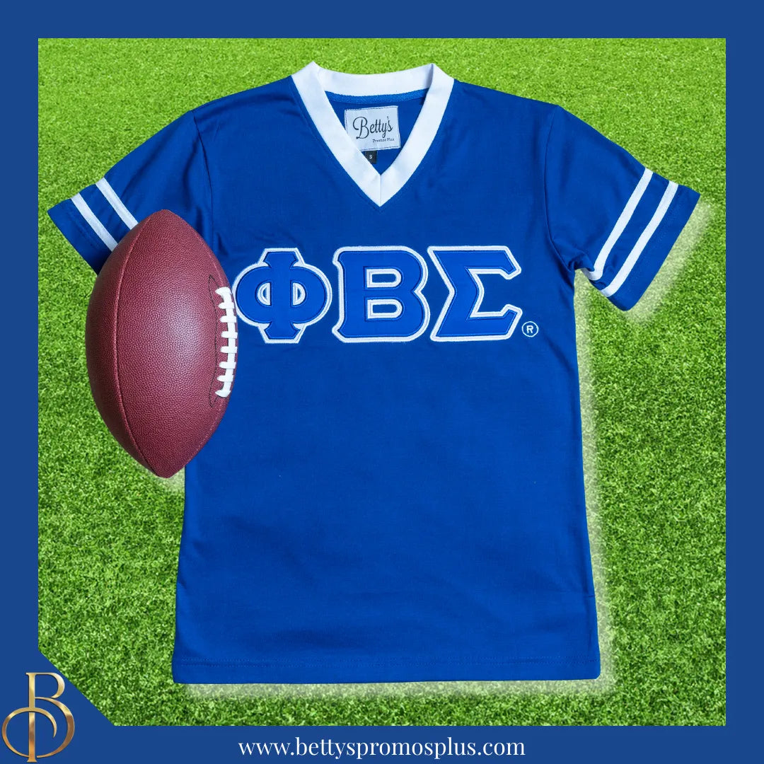 Phi Beta Sigma ΦΒΣ Double Stitched Appliqué Embroidered Jersey T-Shirt-Phi Beta Sigma Paraphernalia-Phi Beta Sigma T-Shirts-Betty's Promos Plus