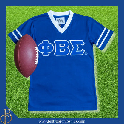 Phi Beta Sigma ΦΒΣ Double Stitched Appliqué Embroidered Jersey T-Shirt-Phi Beta Sigma Paraphernalia-Phi Beta Sigma T-Shirts-Betty's Promos Plus